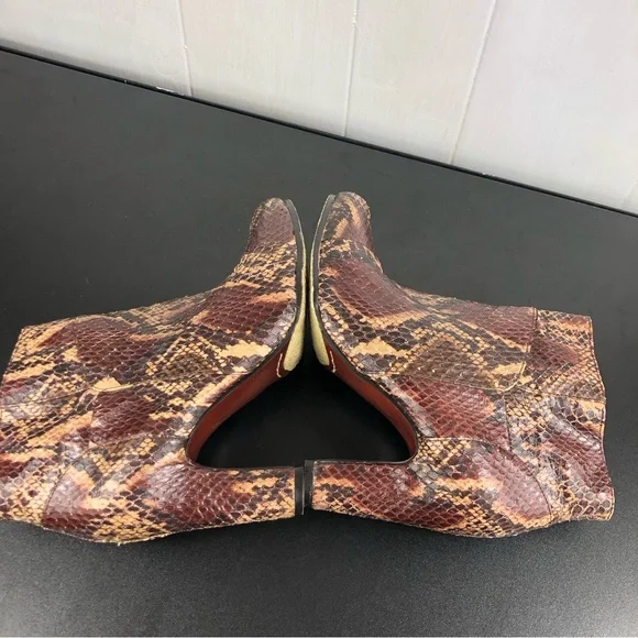 Sam Edelman Salina Snakeskin Leather Bootie Sz 7 1/2 - Picture 8 of 14
